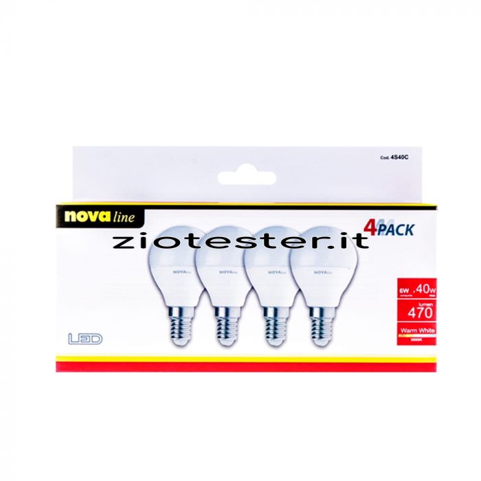 Lampadina LED Sferetta 6W Equivalente a 40W E14 (4 pz.) caldo