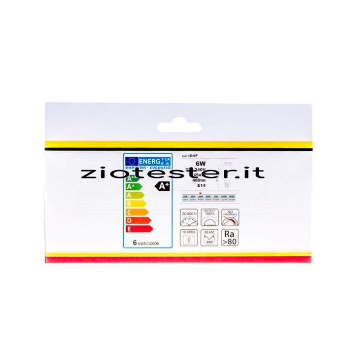 Lampadina LED Sferetta 6W Equivalente a 40W E14 (4 pz.) retro c