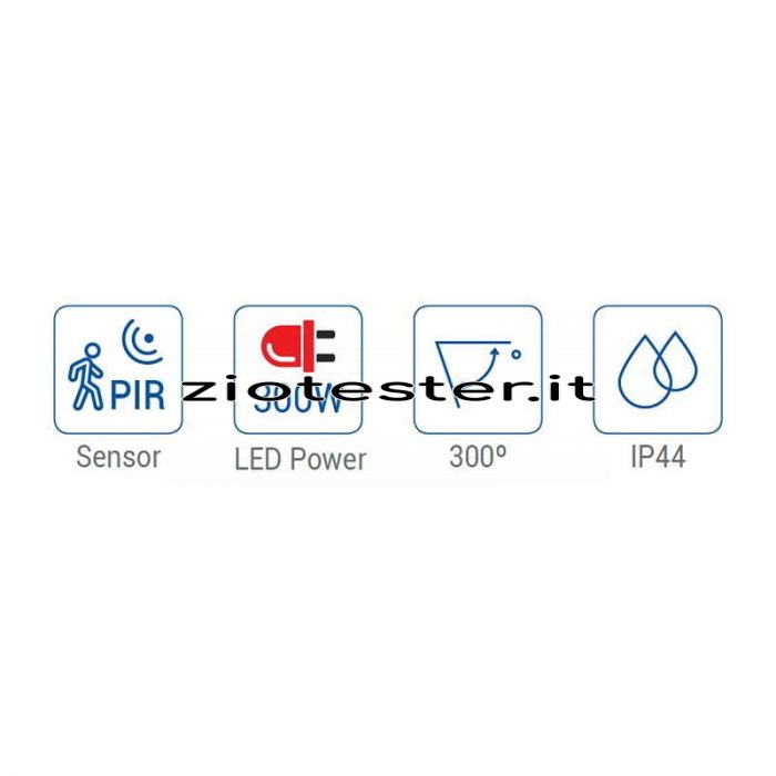 Sensore di movimento PIR a infrarossi e crepuscolare IP44-info