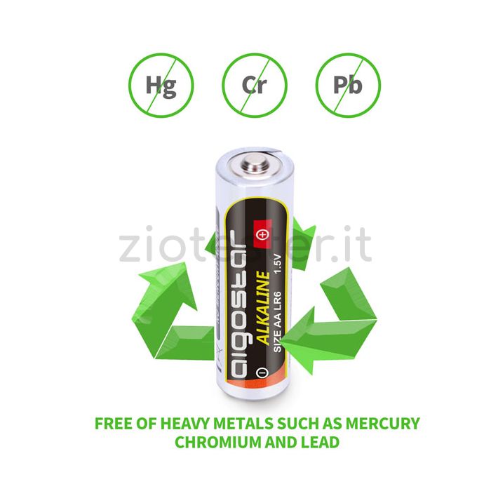 Aigostart Batteria Alcalina LR6 AA 1.5V - 4 Pezzi