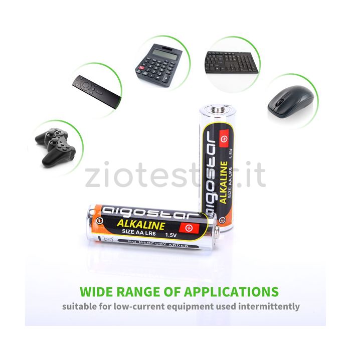 Aigostart Batteria Alcalina LR6 AA 1.5V - 4 Pezzi