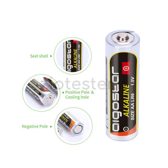 Aigostart Batteria Alcalina LR6 AA 1.5V - 4 Pezzi