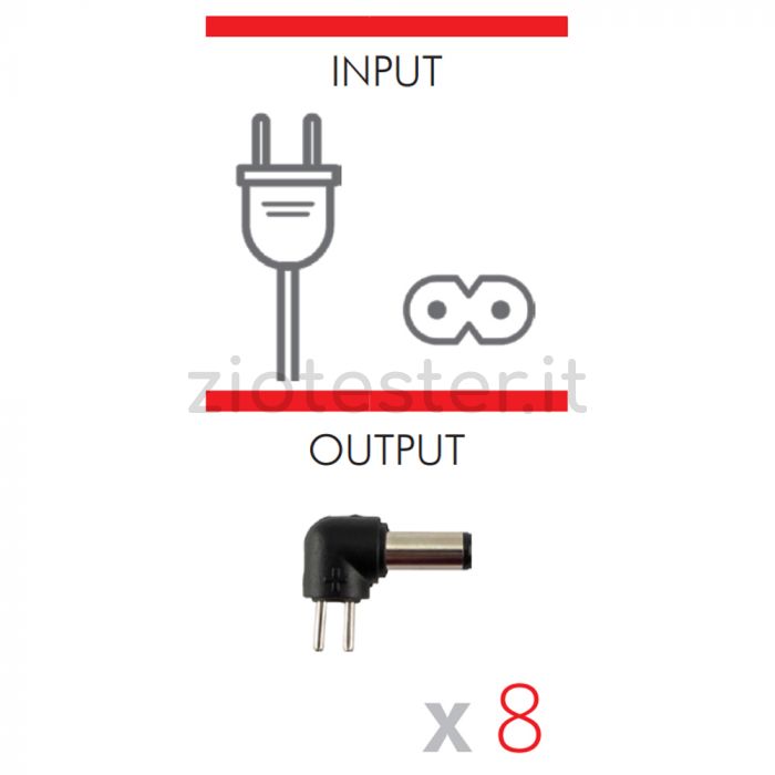 Alimentatore Switching 65W 19Vdc 3,42A con 8 connettori per portatili