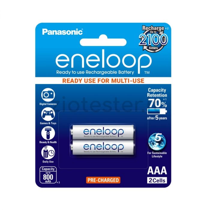 Batteria Panasonic Eneloop AAA 750mAh Ricaricabile - 2 pezzi