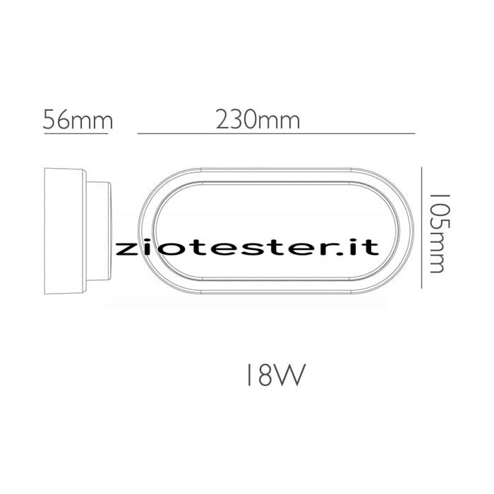Plafoniera LED Bulkhead Ovale 18W