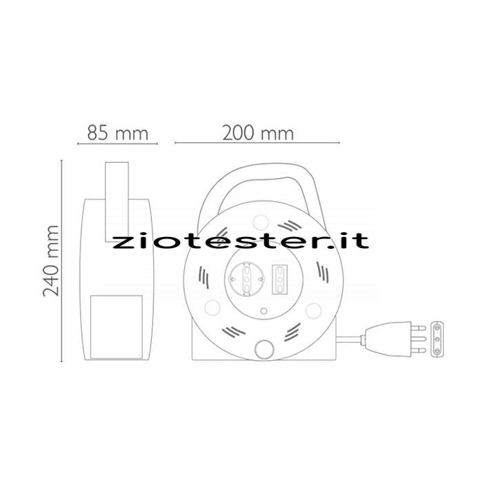 Prolunga Avvolgicavo 10m 1x10A+T, 1xSchuko