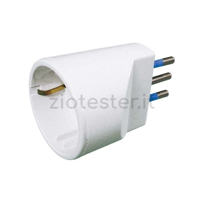 Adattatore 2Poli+T10A 1 uscita Schuko