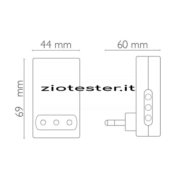 Adattatore salvaspazio 3 uscite 10A + T