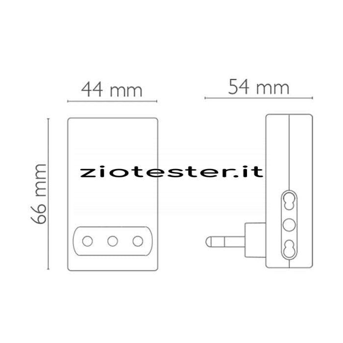 Adattatore salvaspazio 3 uscite 10/16A + T