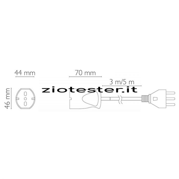 Prolunga Schuko e Bivalente 10/16A + T Bianca-tec