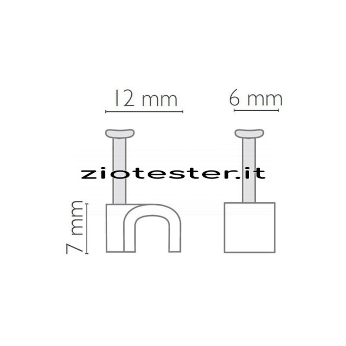 Graffette fissacavo forma tonda 50pz-tec2