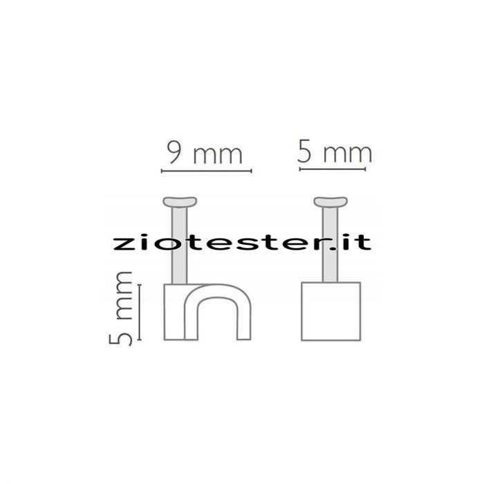 Graffette fissacavo forma tonda 50pz-tec