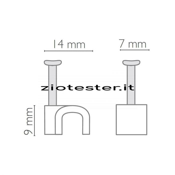 Graffette fissacavo forma tonda 50pz-tec3