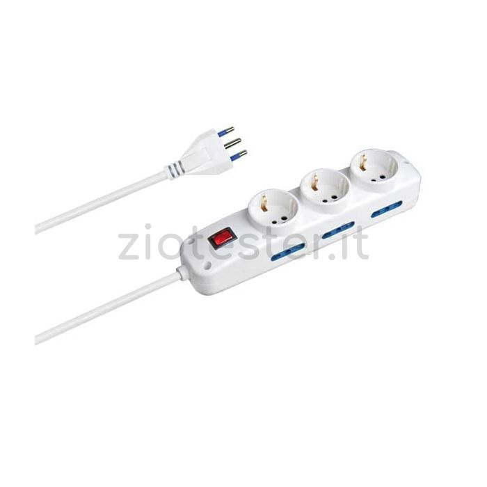 Presa Multipla con Interruttore IMQ 3 Schuko 6 Bivalenti