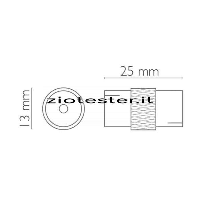 Raccordo doppia spina antenna dimensioni