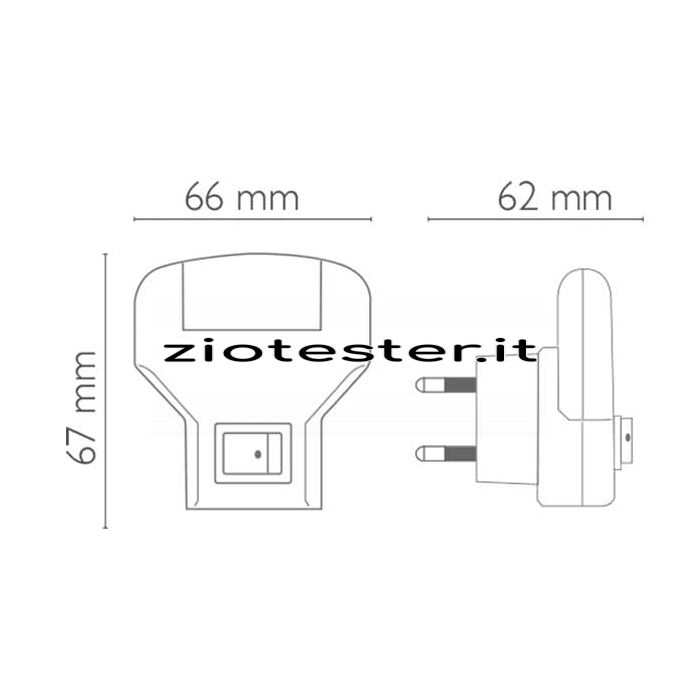Luce Notturna LED con Interruttore dimensioni