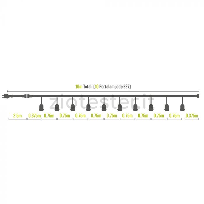 catena luminosa JOlight misure