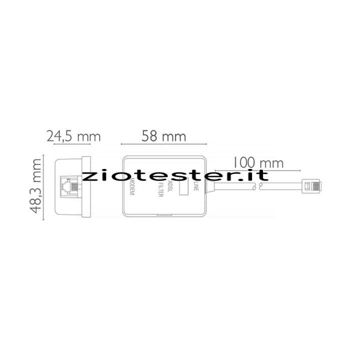 Filtro ADSL RJ11 spina RJ11