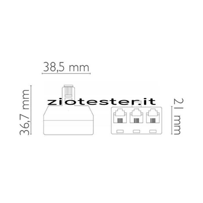 Adattatore telefonico RJ14 - 3xRJ14
