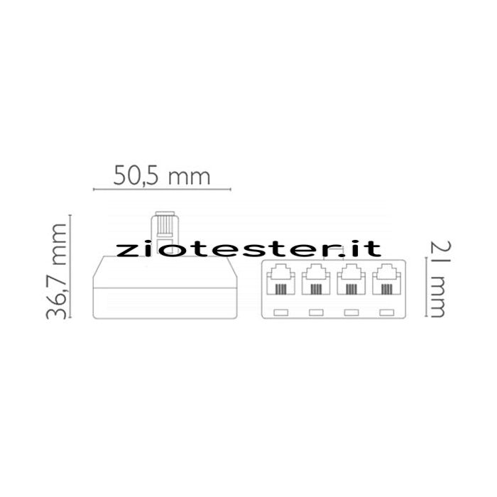 Adattatore telefonico RJ14 - 5xRJ14