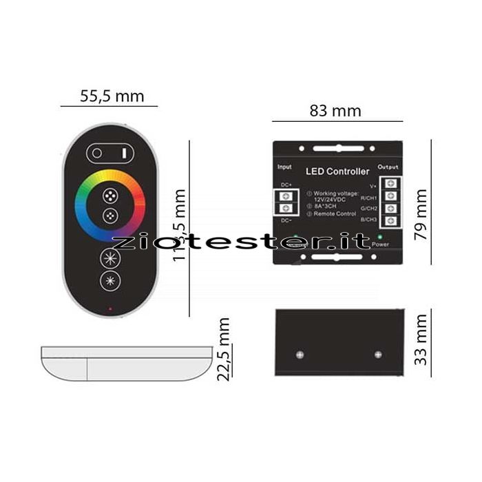 Controller a radiofrequenza per nastri LED RGB