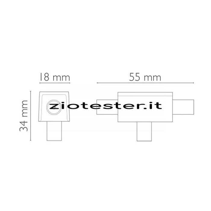 Adattatore angolare antenna spina - 2 prese 75 Ohm