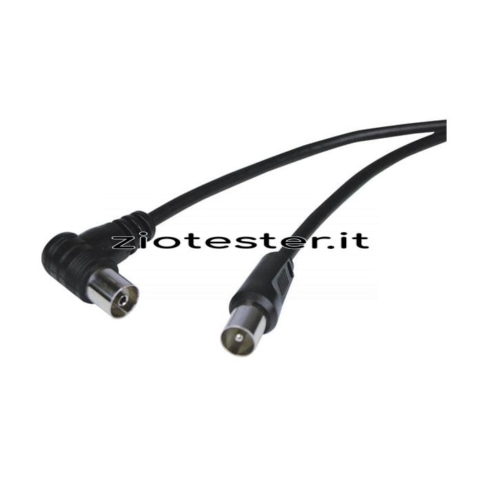 Cavo antenna coassiale spina - presa 90° 75 Ohm 1,5m