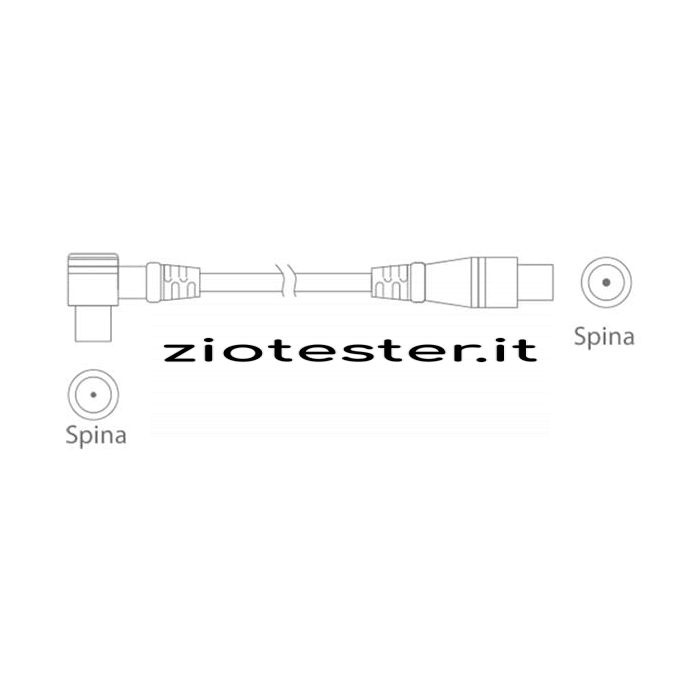 Cavo antenna coassiale spina - spina 90° 75 Ohm 1,5m