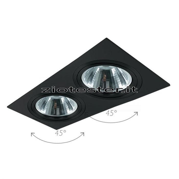 Struttura da incasso quadrata in alluminio 2 lampade AR111-n