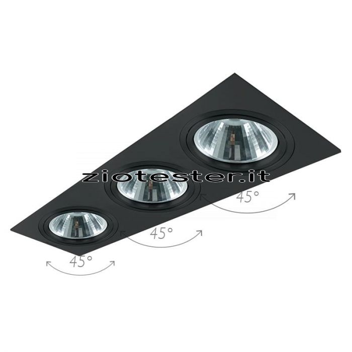 Struttura da incasso quadrata in alluminio 3 lampade AR111-n