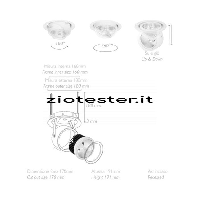 Struttura faretto da incasso estraibile Fitting light