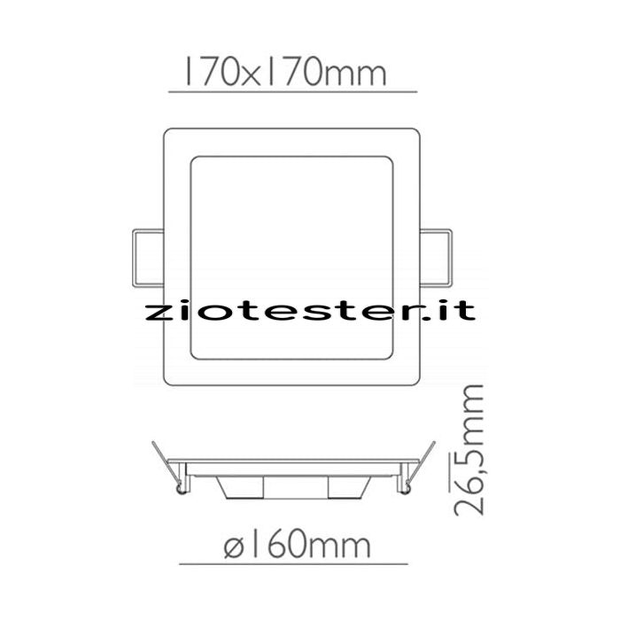 Pannello LED quadrato 12W