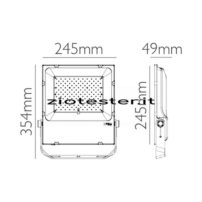 Faretto LED Proiettore Flood Light  Premium Line 80W dimensioni