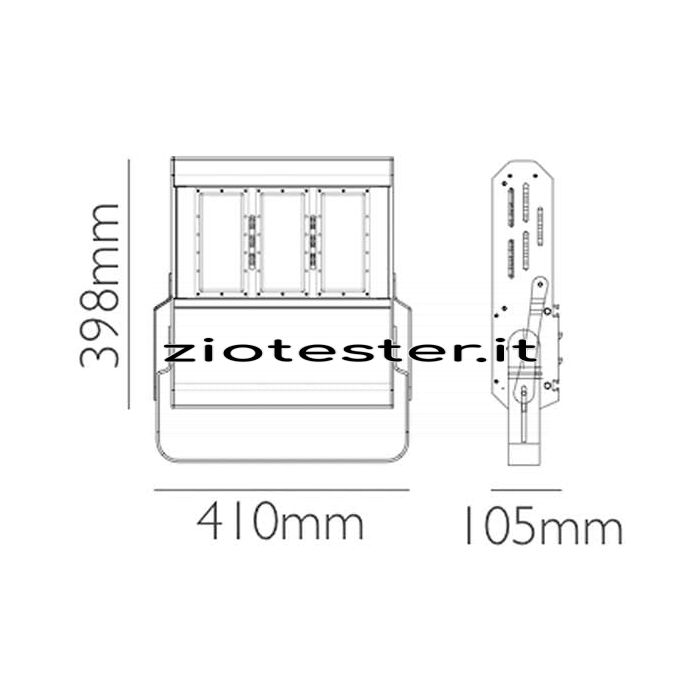 Proiettore LED Premium 155W dimensioni