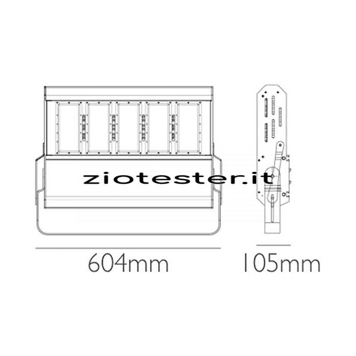 Proiettore LED Premium 260W dimensioni
