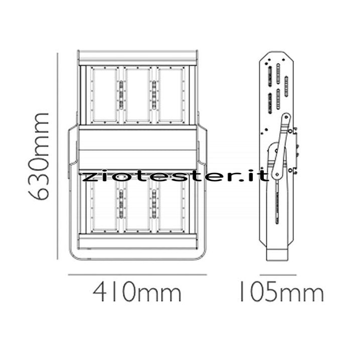 Proiettore LED Premium 310W dimensioni