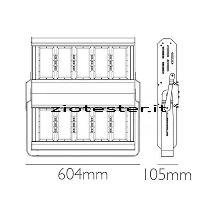 Proiettore LED Premium 520W dimensioni