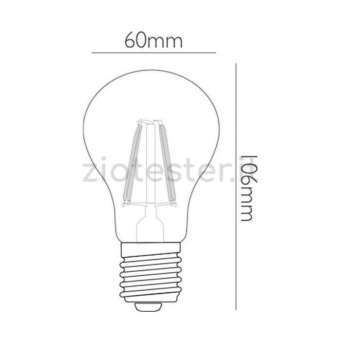 Lampadina LED Filament Gold Vintage  Dimensioni