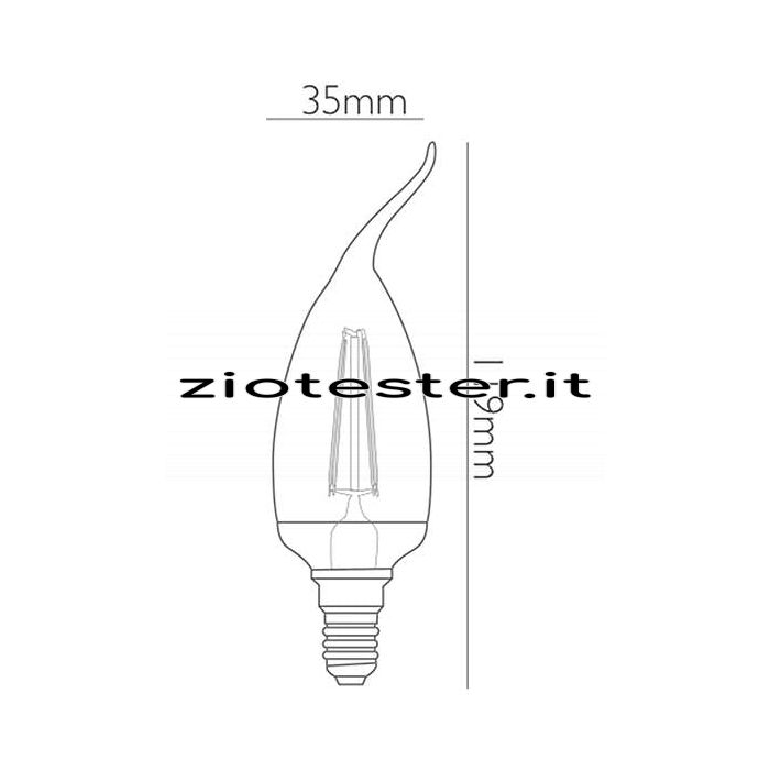 Lampadina LED Filament Gold Vintage Wind Twisted Equivalente a 30W dimensioni