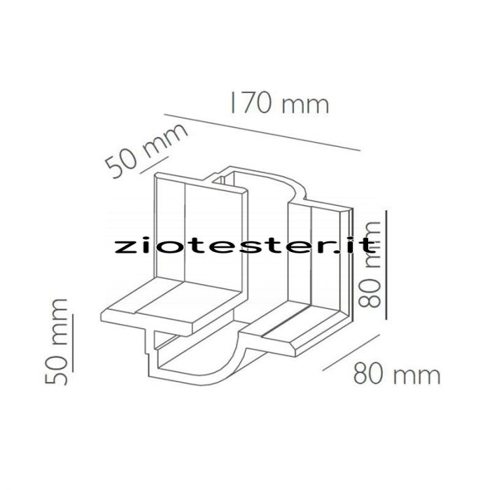 Struttura raccordo angolare da incasso per Strip LED-tec
