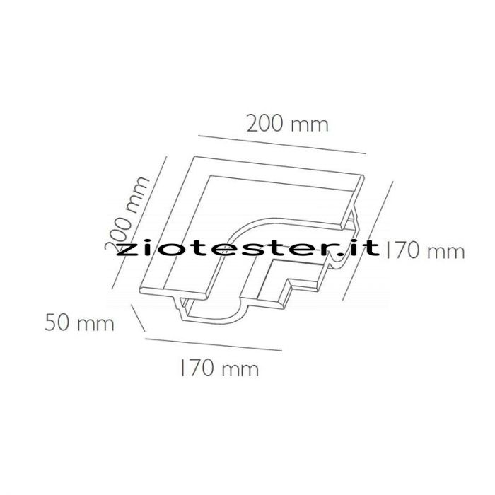 Struttura angolare da incasso stretta per Strip LED-tec