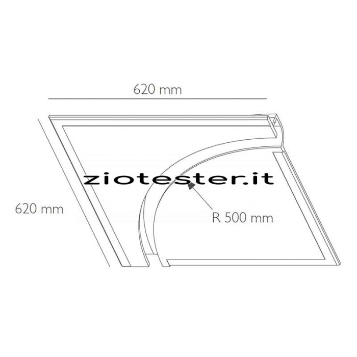 Pannello angolare da incasso per Strip LED-tec