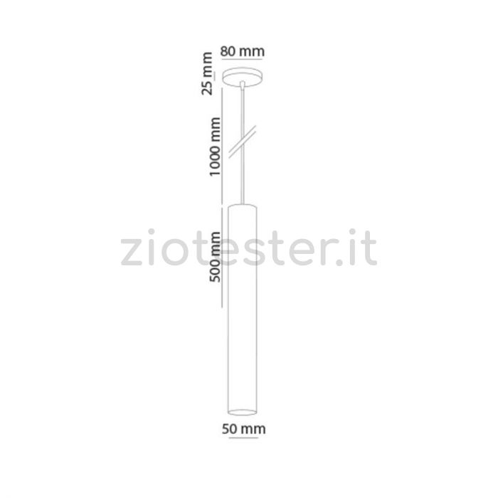 Pendel in alluminio con attacco per lampadine GU10-misure
