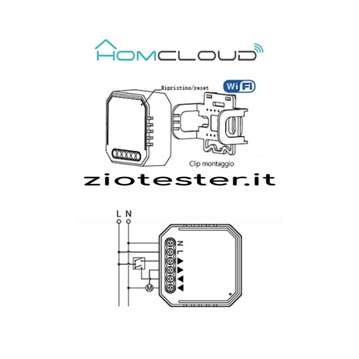 Modulo Interruttore per Tapparelle Elettriche WiFi schema