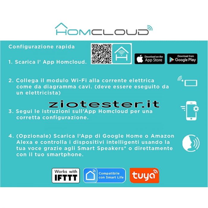 Modulo Interruttore per Tapparelle Elettriche WiFi istruzioni