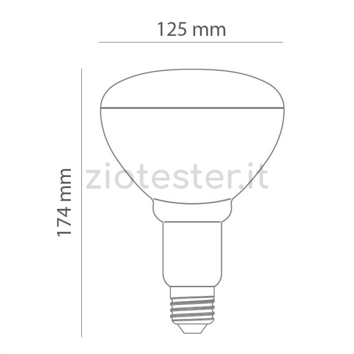 Lampada con riflettore a incandescenza a infrarossi