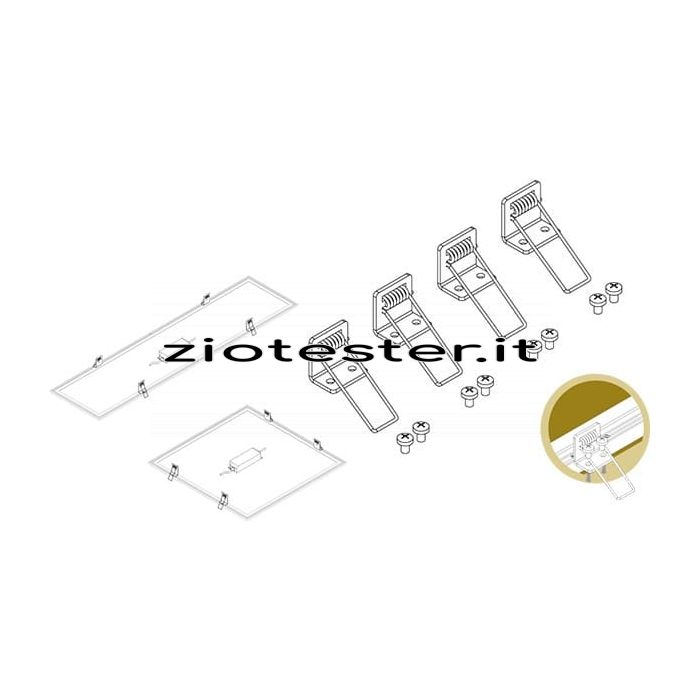 Set di clips di fissaggio per Pannelli LED dimensioni