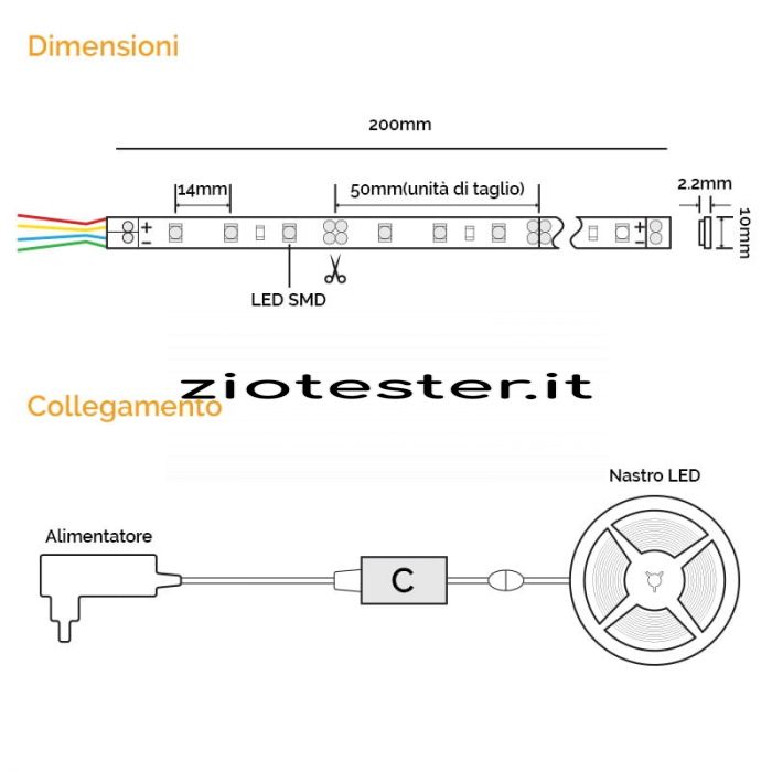 Nastro LED Strip RGB Kit-dimColl