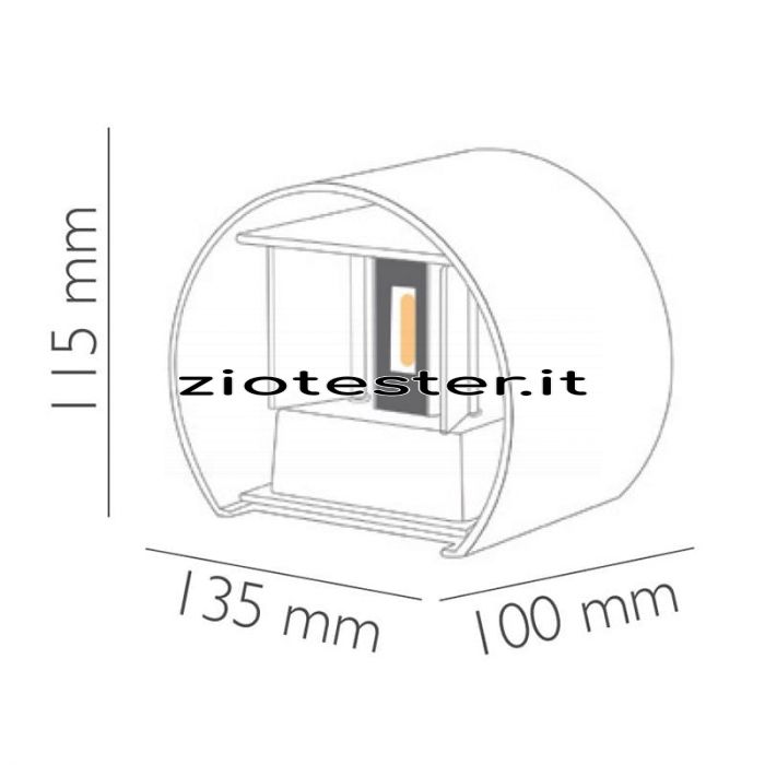 Lampada LED da parete regolabile 12W rotonda-tec