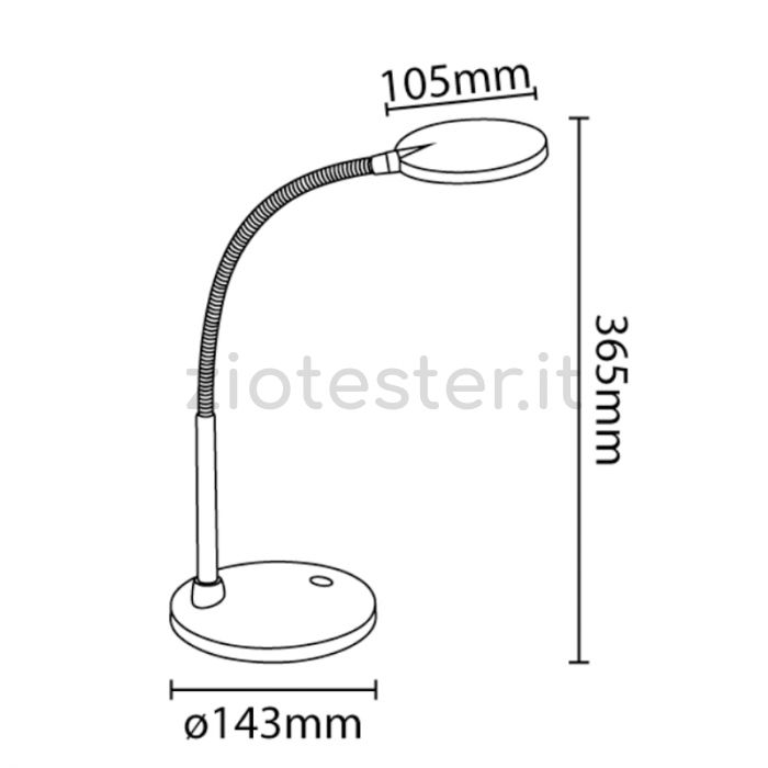 Lampada da Scrivania Misure